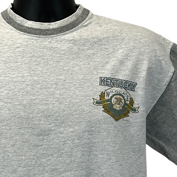 Vintage 90s University of Kentucky Wildcats T Shirt Mens L Large Gray NCAA USA - Picture 1 of 7